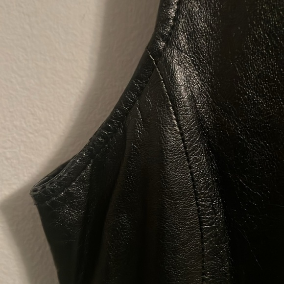 Vintage Rampage - Black Leather vest Size M y2k retro Matrix #100 - Picture 6 of 17
